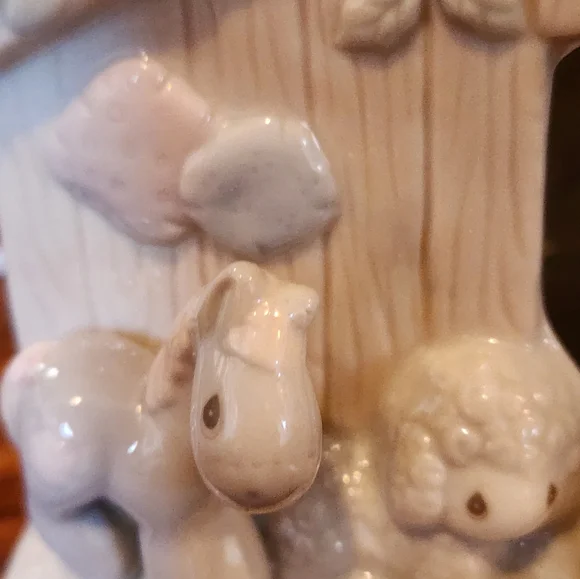 Precious Moments Come Let Us Adore Him Porcelain Lighted Creche Nativity Scene